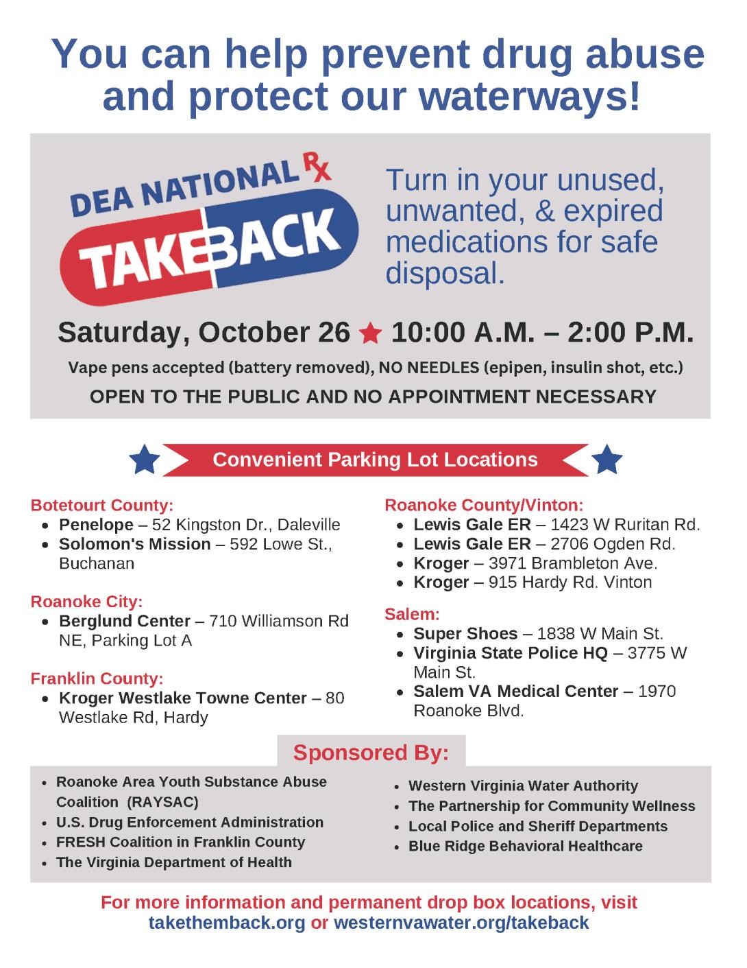 DEA drug take back day